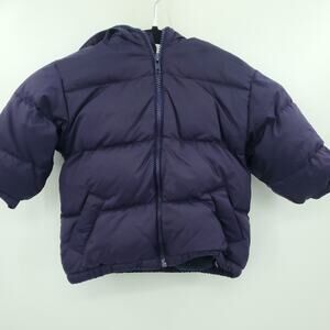 Baby GAP Kid's Purple Down Quilted Puffer Jacket Hooded Purple 24-36M